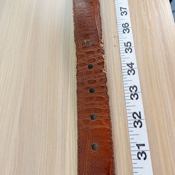 Vintage Crocodile Belt Small Exotic Leather Italian Dress Western Crocolux Omega - Picture 7 of 16
